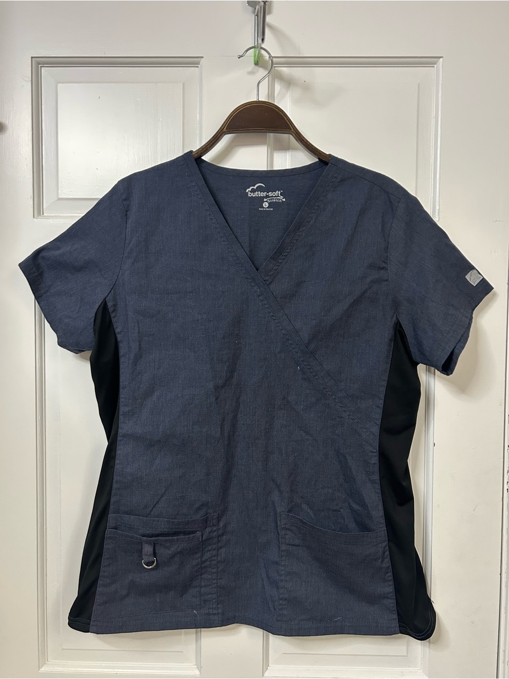 Butter-Soft Scrub Top - Charcoal Gray